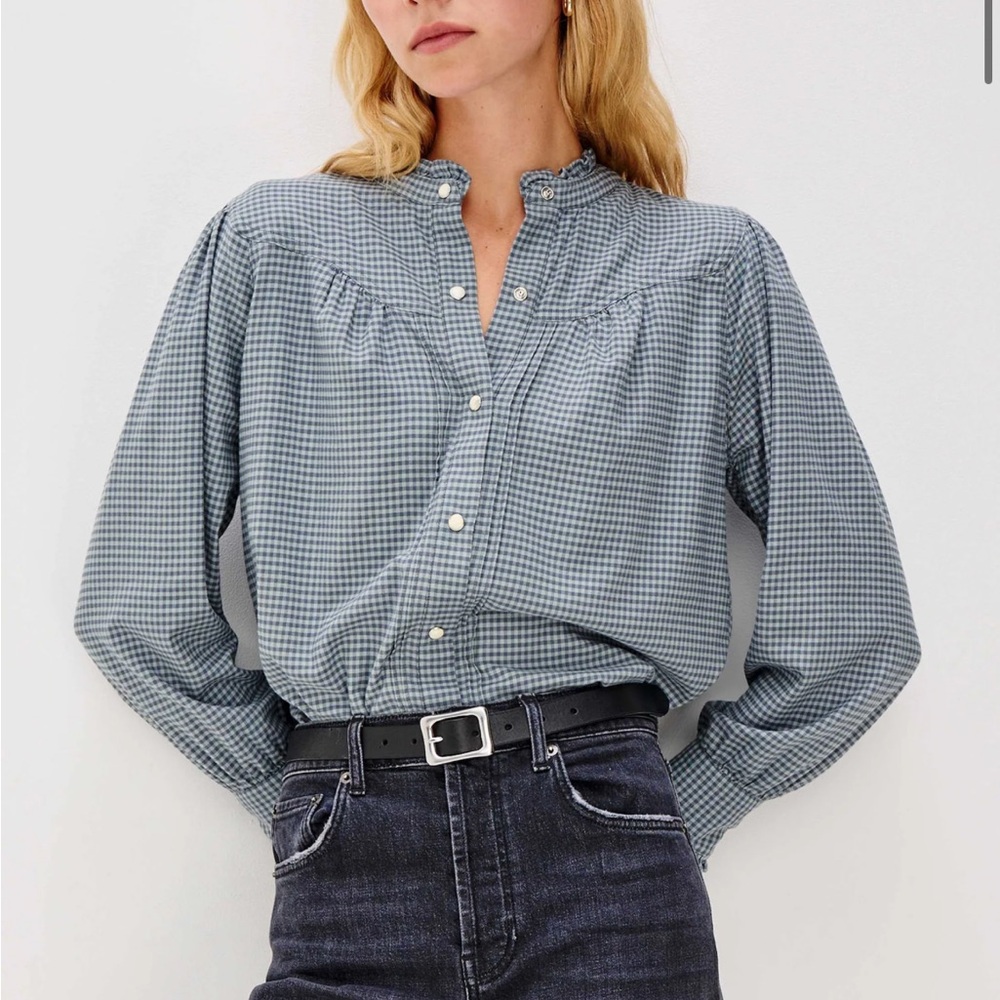 Alanna Shirt
Stone Blue Check